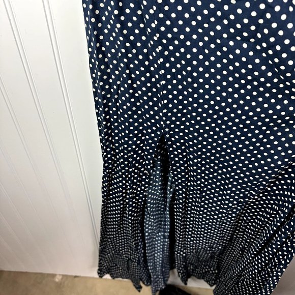 Lulu's Navy Blue Polka Dot Maxi Dress off the shoulder size XS - Picture 5 of 5